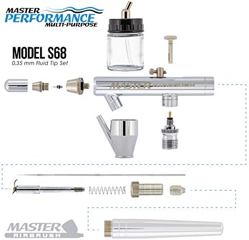 Master Airbrush S68 Multi-Purpose Precision Dual-Action Siphon Feed Airbrush Gun - Ideal for Painting, Aerografo Artwork