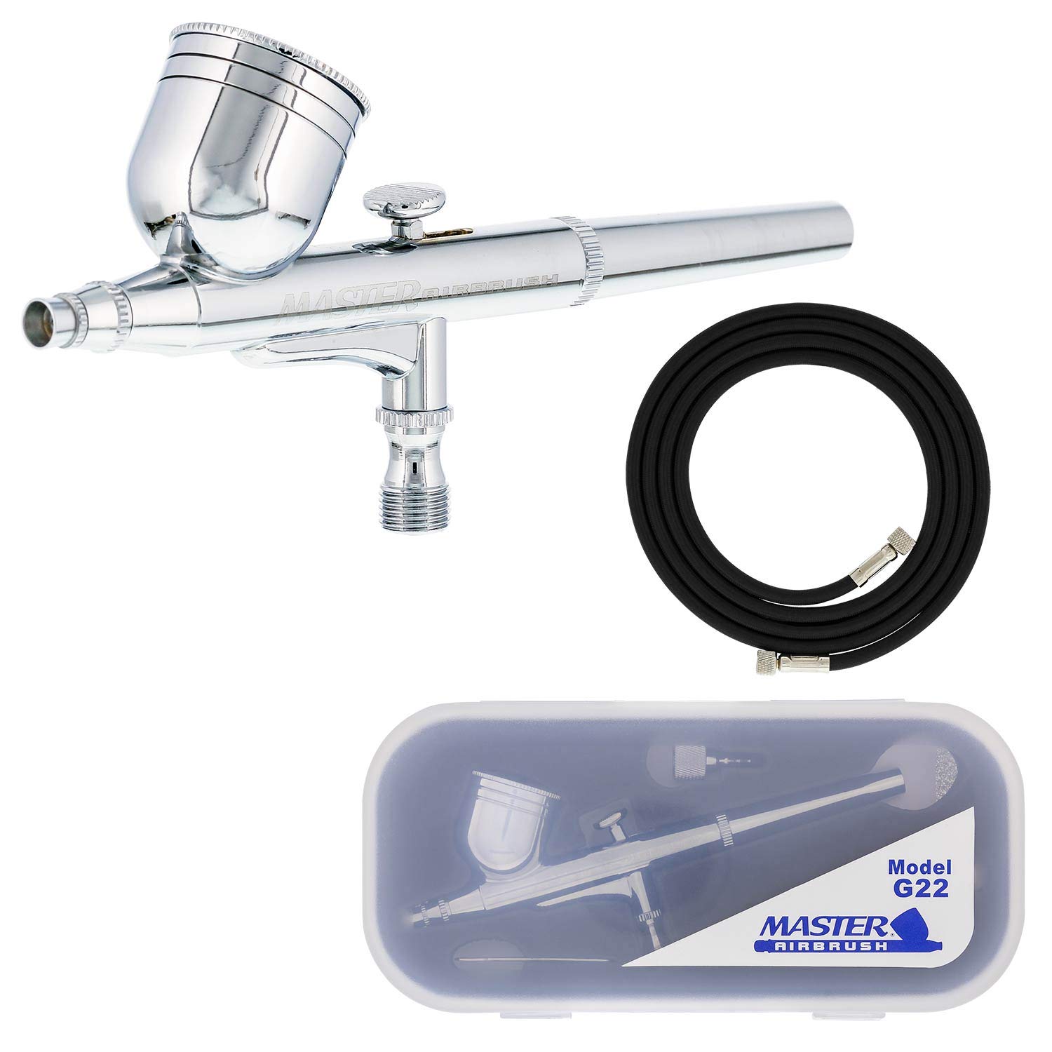 Master Airbrush Model G22 User Friendly Versatile Dual-Action Gravity Feed Airbrush - Ideal for Auto Graphics, Art & Cak