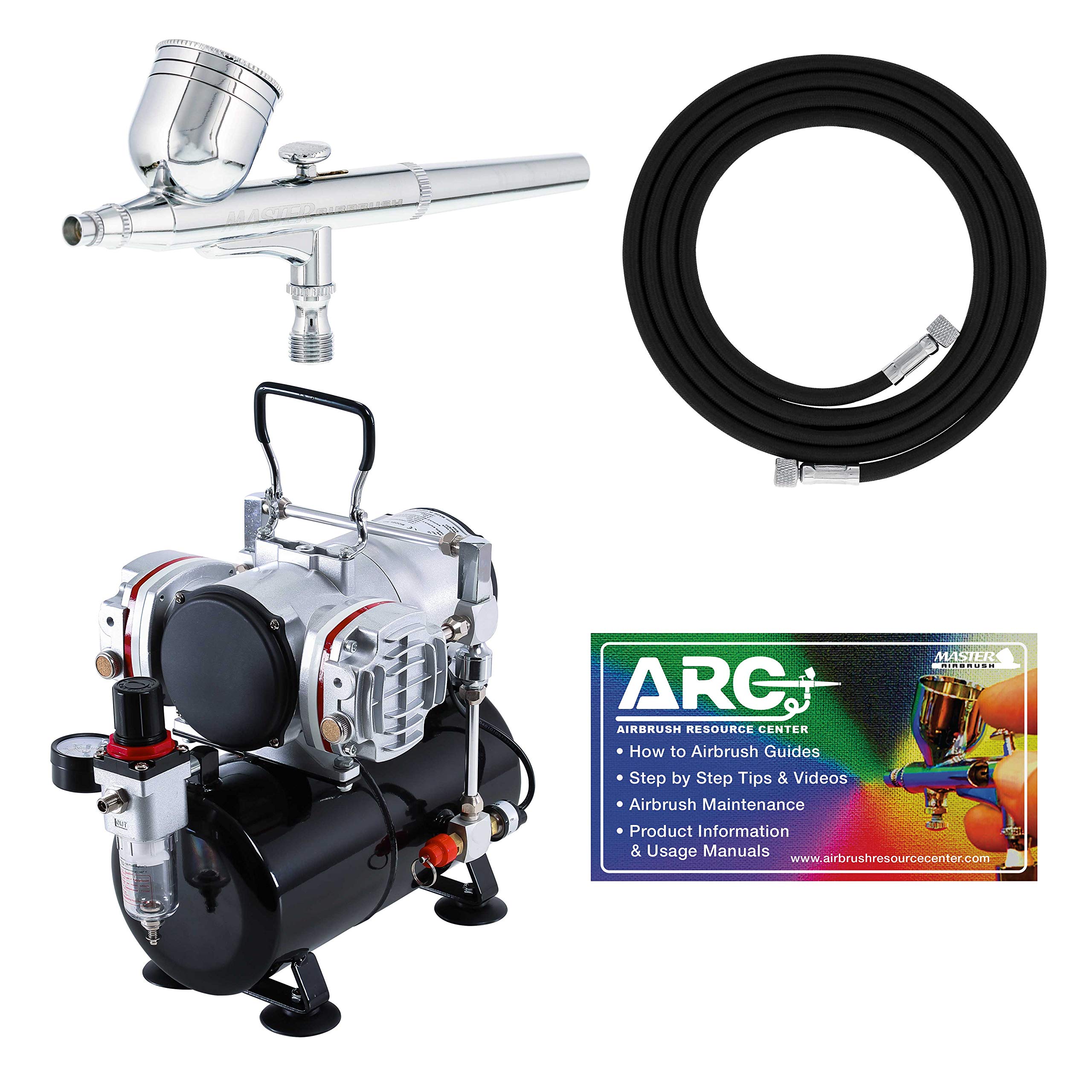  Master Performance G22 Airbrush System Kit for Professionals with Powerful Master TC-828 Twin Piston Compressor and Air